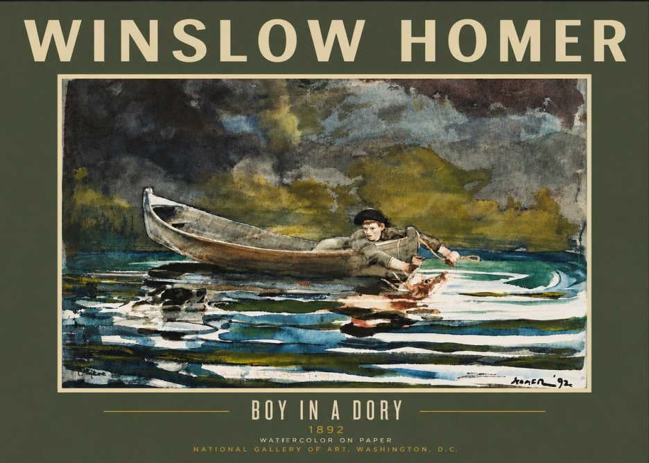 Winslow Homer Boy in a Dory No5 - Poszter