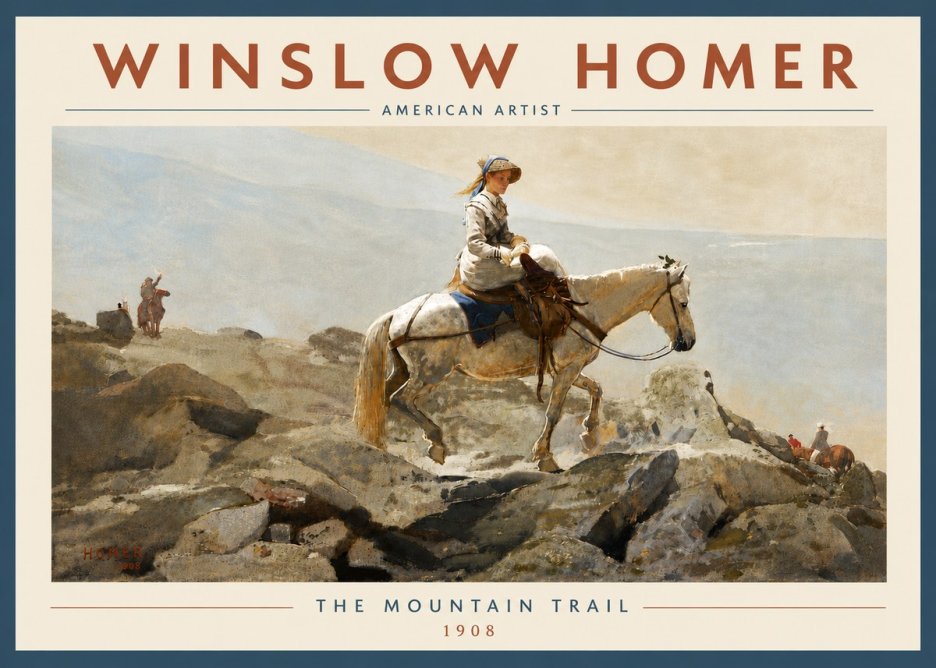 Winslow Homer The Mountain Trail No6 - Poszter