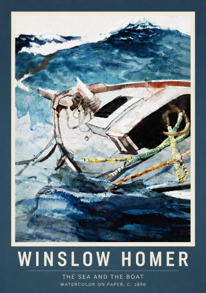 Winslow Homer The Sea and the Boat No6 - Poszter
