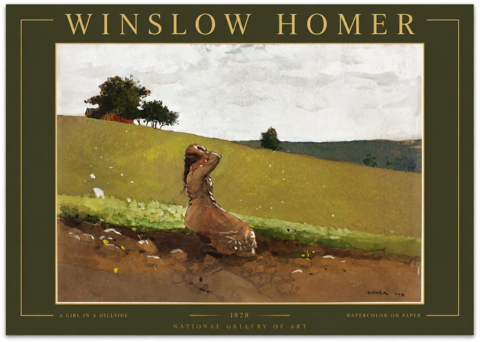 Winslow Homer A Girl in a Hillside No2 - Poszter