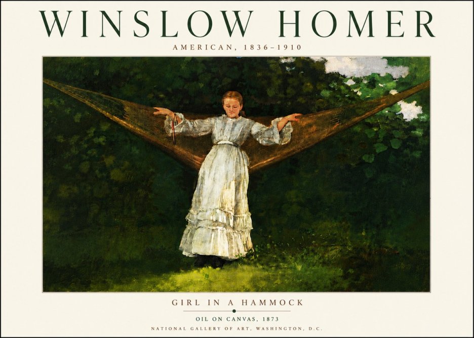Winslow Homer Girl in a Hammock No6 - Poszter