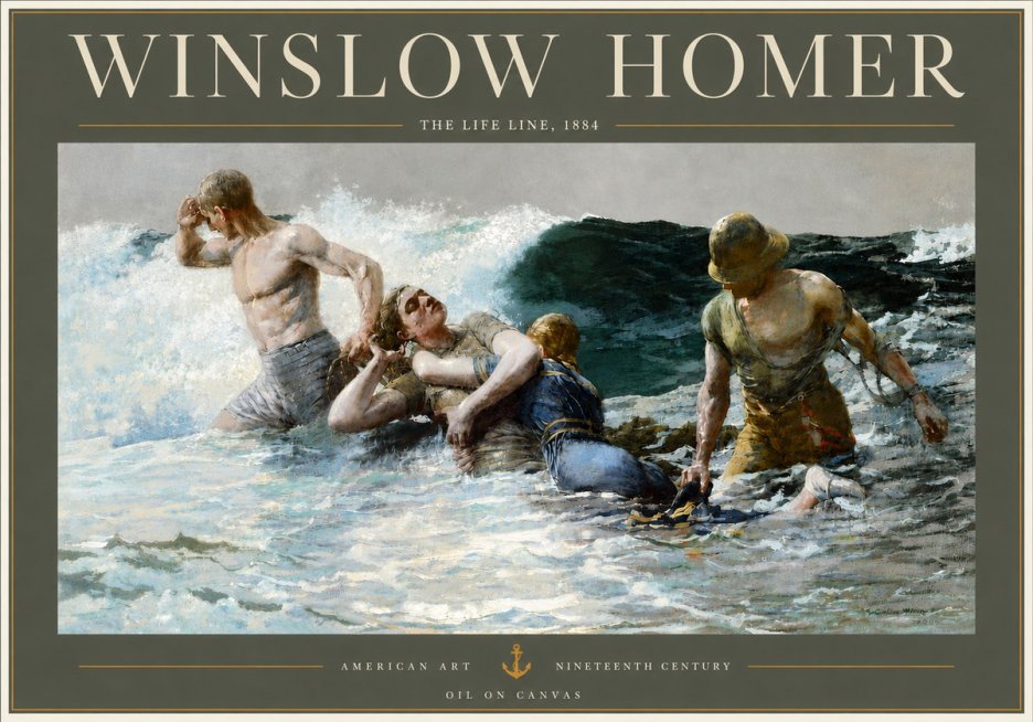 Winslow Homer The Life Line No4 - Poszter
