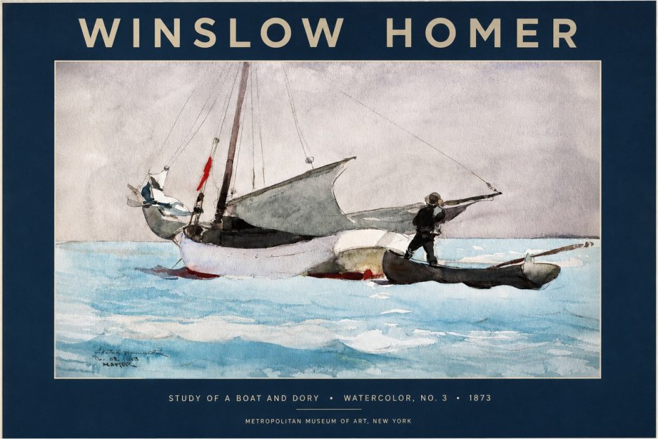 Winslow Homer Study of a Boat and Dory Watercolor, No. 3 No2 - Poszter