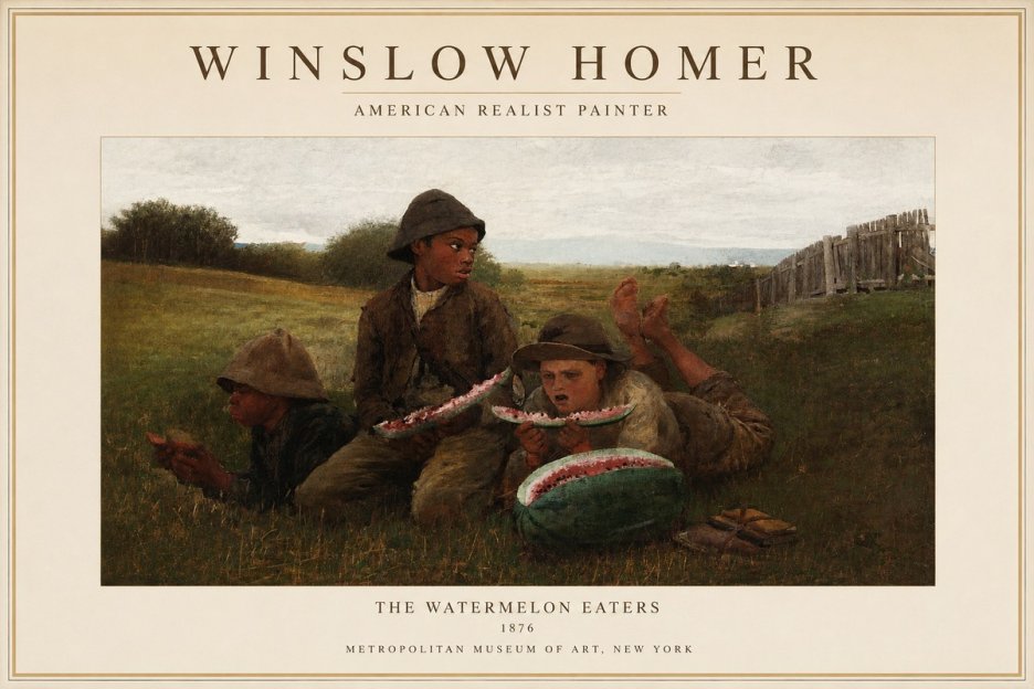 Winslow Homer The Watermelon Eaters No1 - Poszter