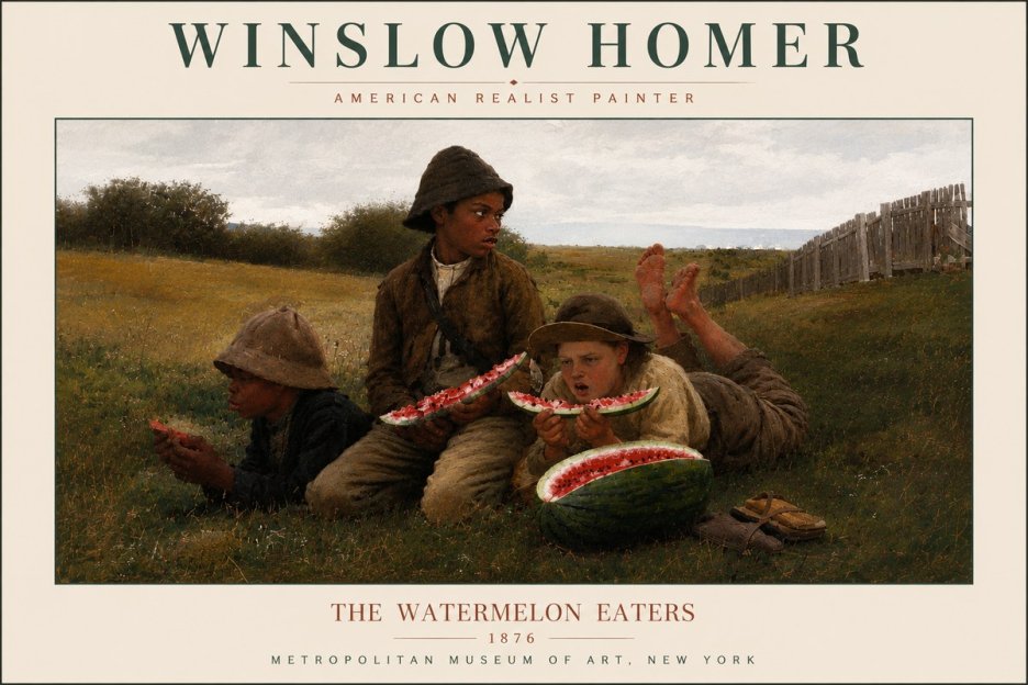 Winslow Homer The Watermelon Eaters No6 - Poszter