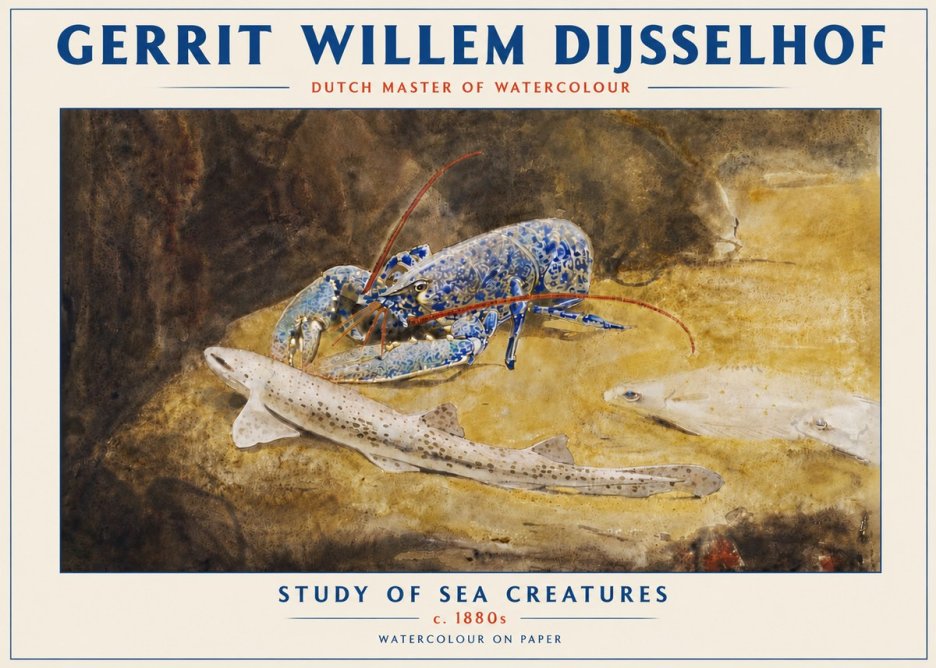 Gerrit Willem Dijsselhof Study of Sea Creatures No5 - Poszter