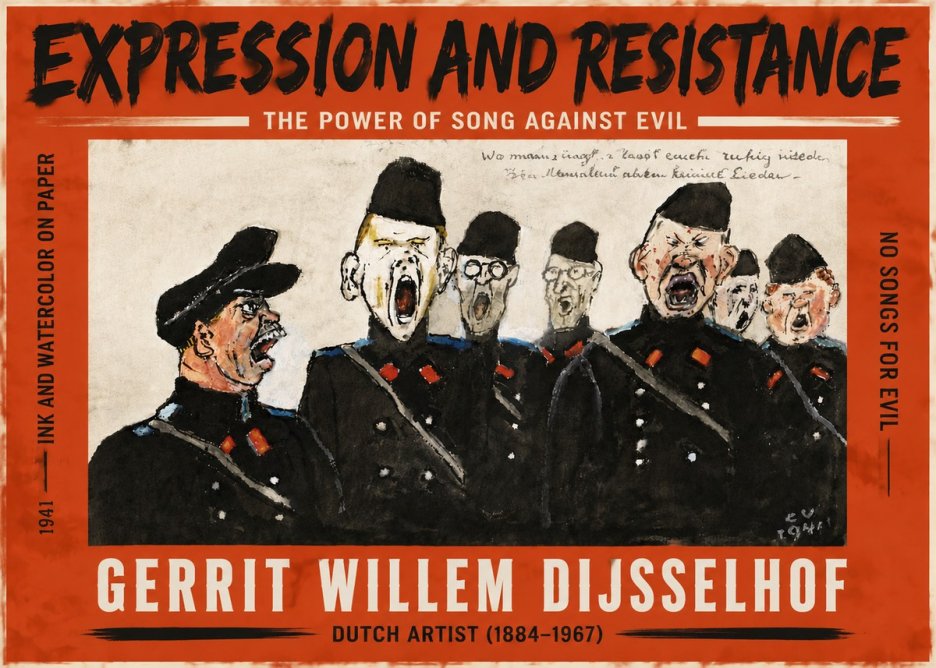 Gerrit Willem Dijsselhof Where Men Sing, There You May Rest in Peace; Evil People Have No Songs. No6 - Poszter