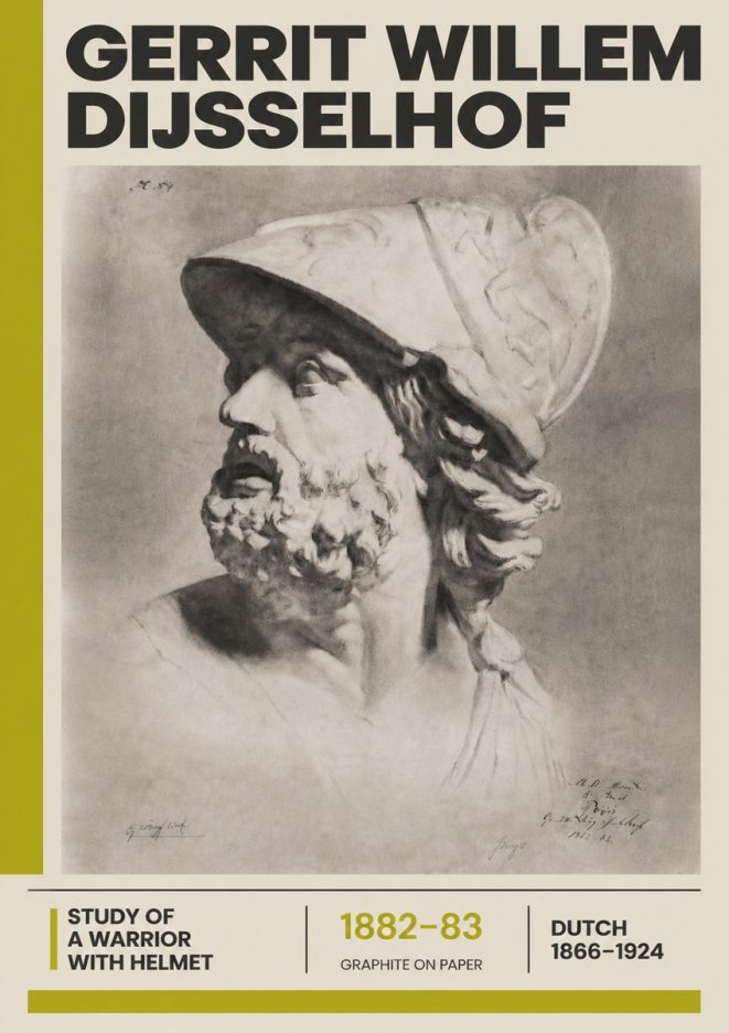 Gerrit Willem Dijsselhof Study of a Warrior with Helmet No6 - Poszter