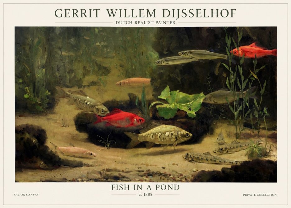 Gerrit Willem Dijsselhof Underwater Study of Freshwater Fish No6 - Poszter