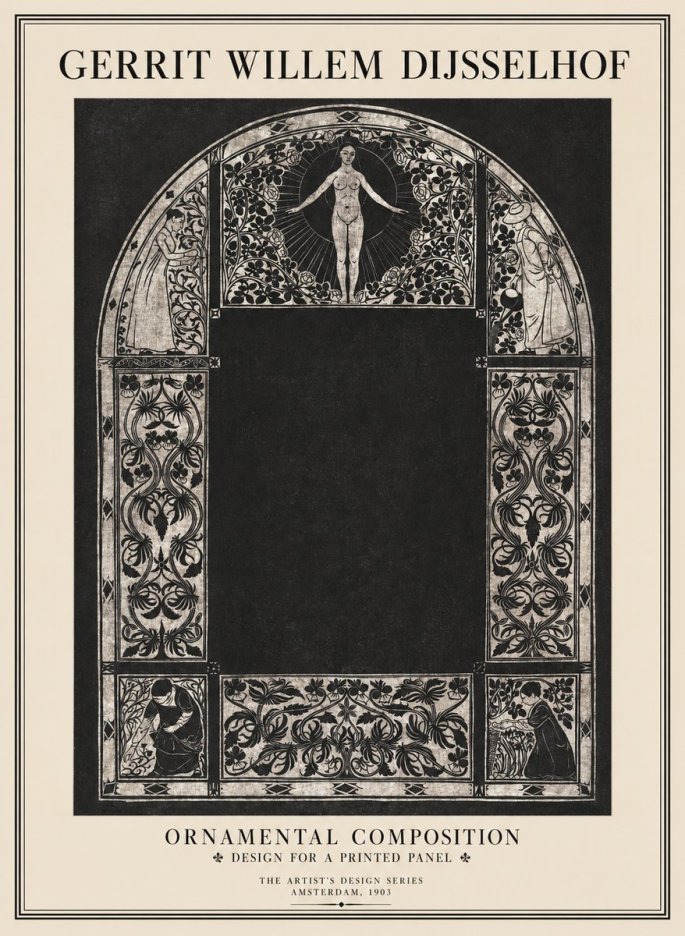 Gerrit Willem Dijsselhof Ornamental Composition - Design for a Printed Panel No1 - Poszter