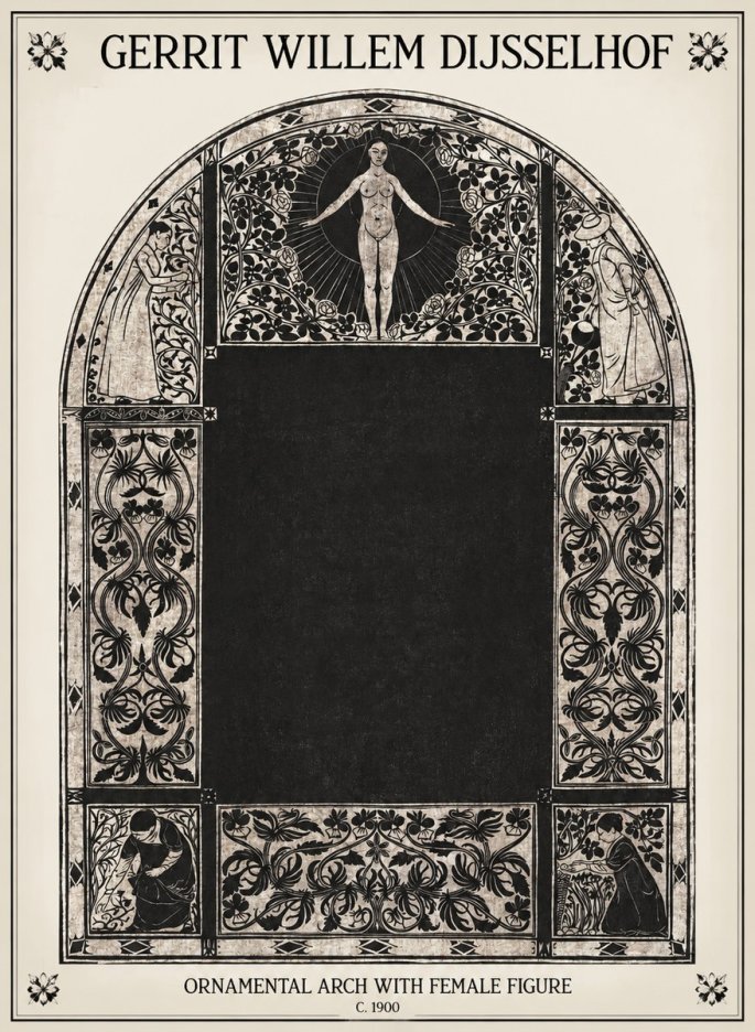 Gerrit Willem Dijsselhof Ornamental Composition - Design for a Printed Panel No2 - Poszter