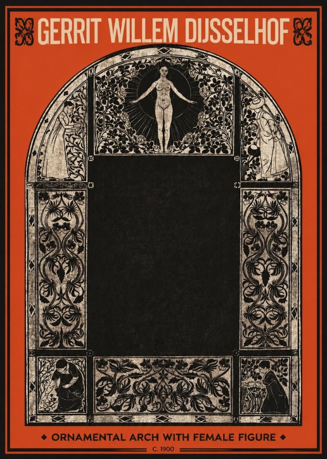 Gerrit Willem Dijsselhof Ornamental Composition - Design for a Printed Panel No3 - Poszter