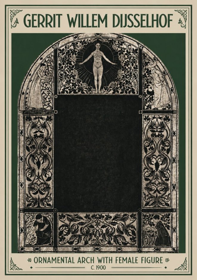 Gerrit Willem Dijsselhof Ornamental Composition - Design for a Printed Panel No4 - Poszter