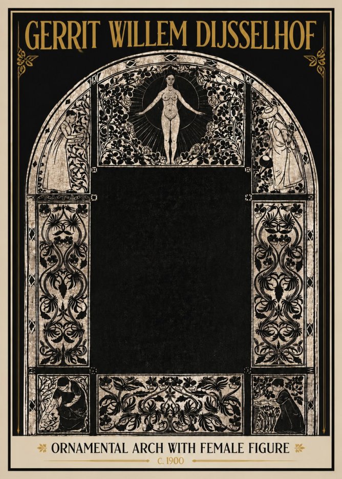 Gerrit Willem Dijsselhof Ornamental Composition - Design for a Printed Panel No6 - Poszter