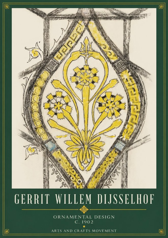 Gerrit Willem Dijsselhof Ornamental Design No3 - Poszter