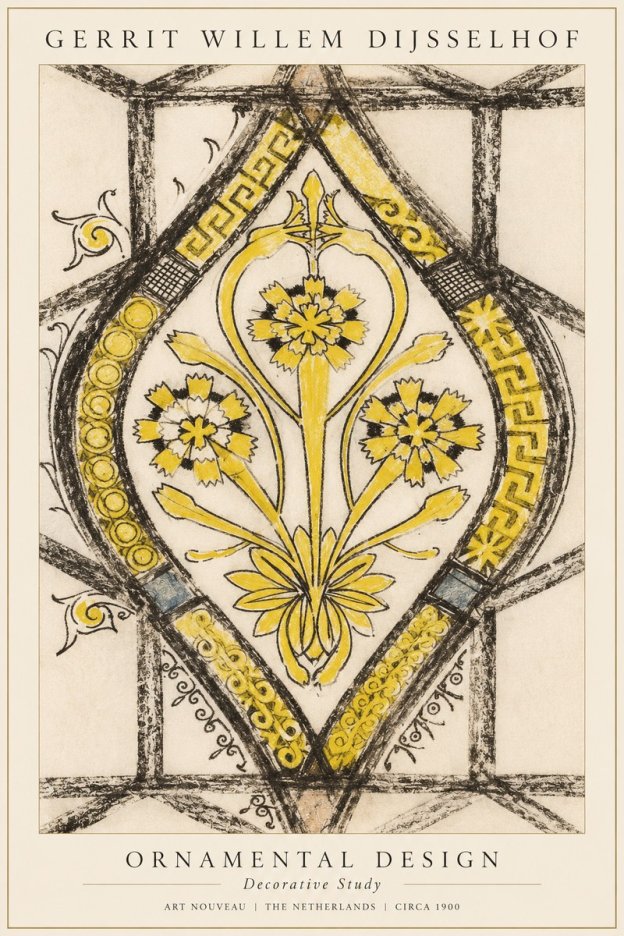 Gerrit Willem Dijsselhof Ornamental Design No5 - Poszter