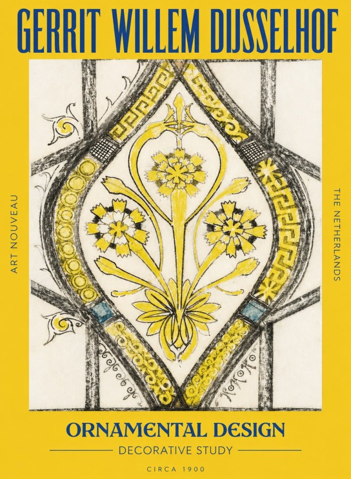 Gerrit Willem Dijsselhof Ornamental Design No6 - Poszter