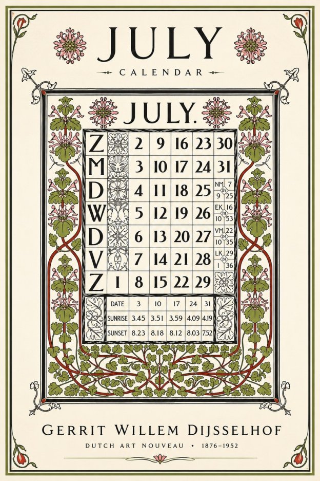 Gerrit Willem Dijsselhof July. No6 - Poszter