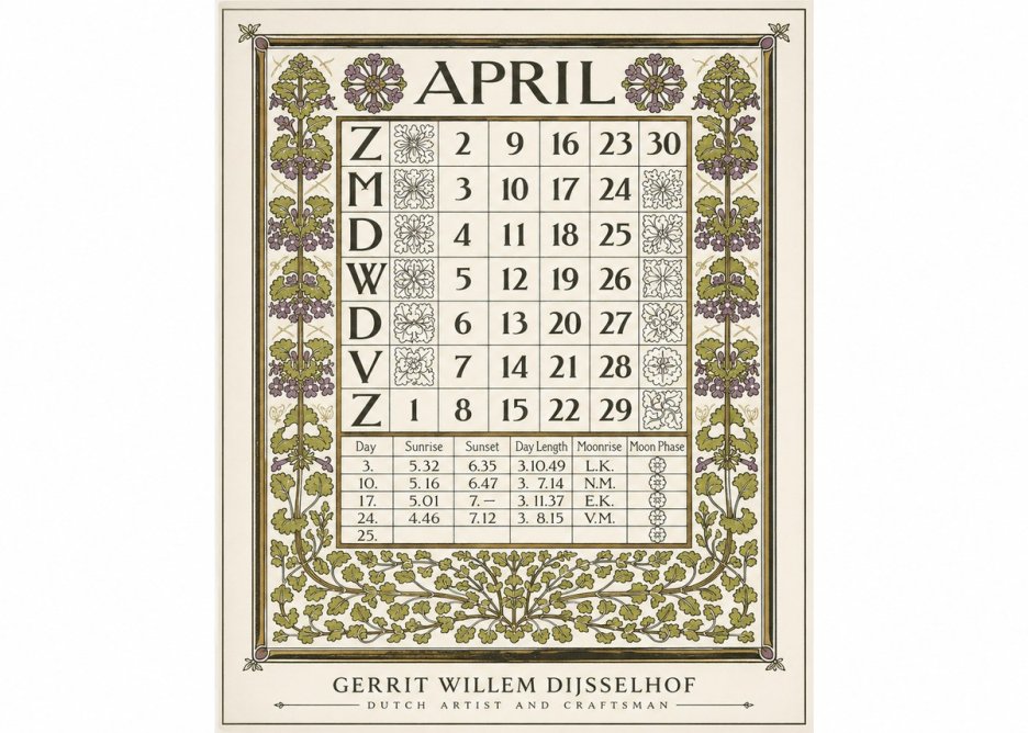 Gerrit Willem Dijsselhof April No1 - Poszter