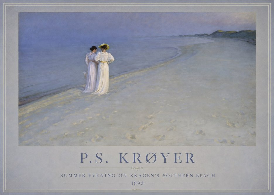 P.S. Krøyer Summer Evening on Skagen's Southern Beach No1 - Poszter