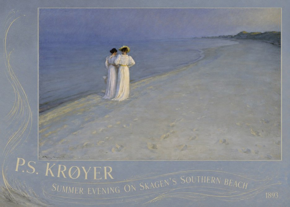 P.S. Krøyer Summer Evening on Skagen's Southern Beach No3 - Poszter