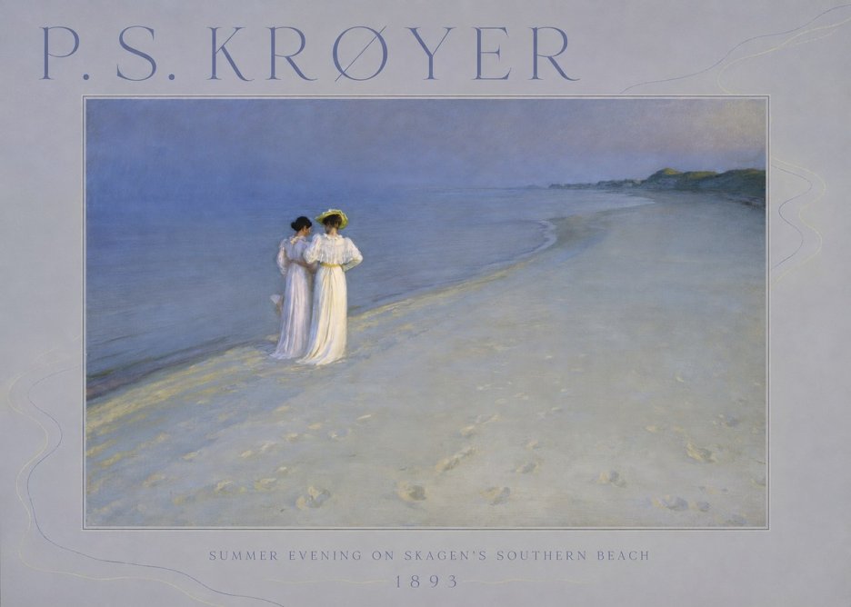 P.S. Krøyer Summer Evening on Skagen's Southern Beach No6 - Poszter