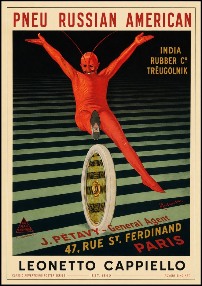 Leonetto Cappiello Pneu Russian American No3 - Poszter