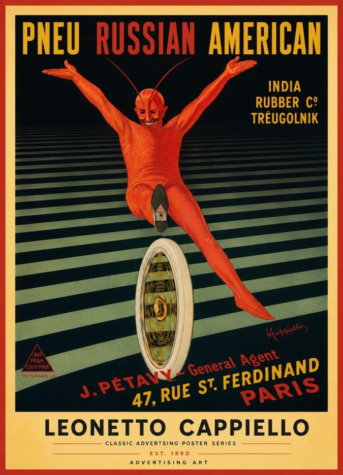 Leonetto Cappiello Pneu Russian American No5 - Poszter