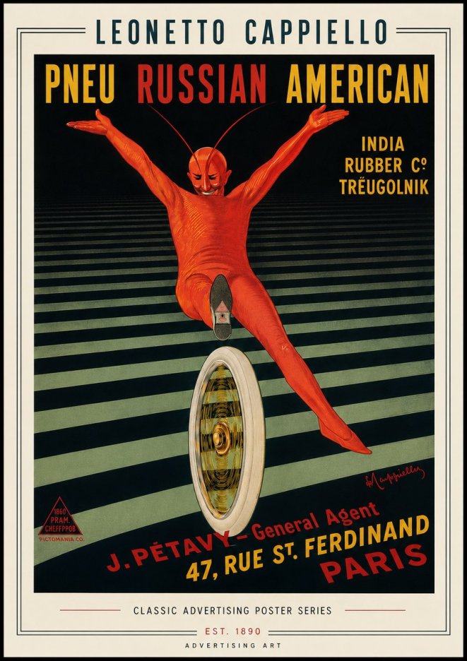 Leonetto Cappiello Pneu Russian American No6 - Poszter