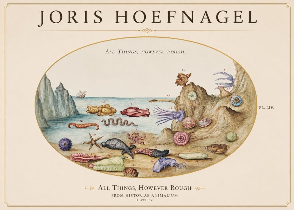 Joris Hoefnagel Totvs Echinvs Asper. Plate Liv No2 - Poszter