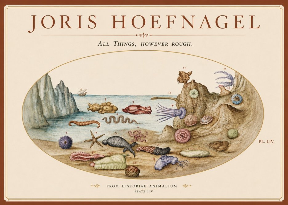 Joris Hoefnagel Totvs Echinvs Asper. Plate Liv No6 - Poszter
