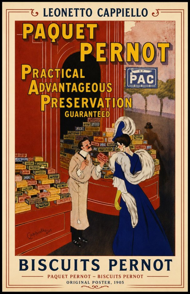 Leonetto Cappiello Paquet Pernot – Biscuits Pernot No5 - Poszter