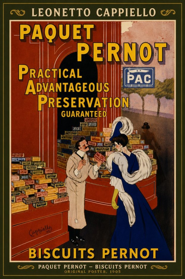 Leonetto Cappiello Paquet Pernot – Biscuits Pernot No6 - Poszter