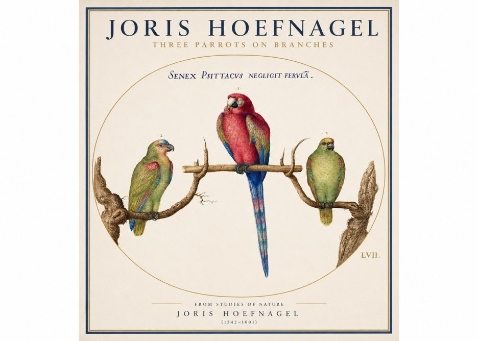 Joris Hoefnagel Three Parrots No3 - Poszter