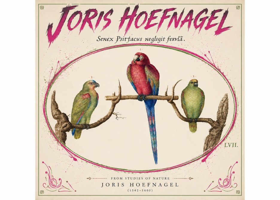 Joris Hoefnagel Three Parrots No5 - Poszter