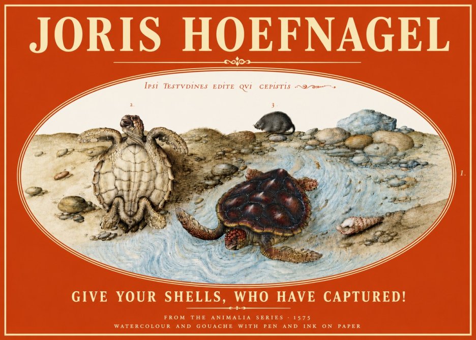 Joris Hoefnagel Two Turtles in a Stream No6 - Poszter