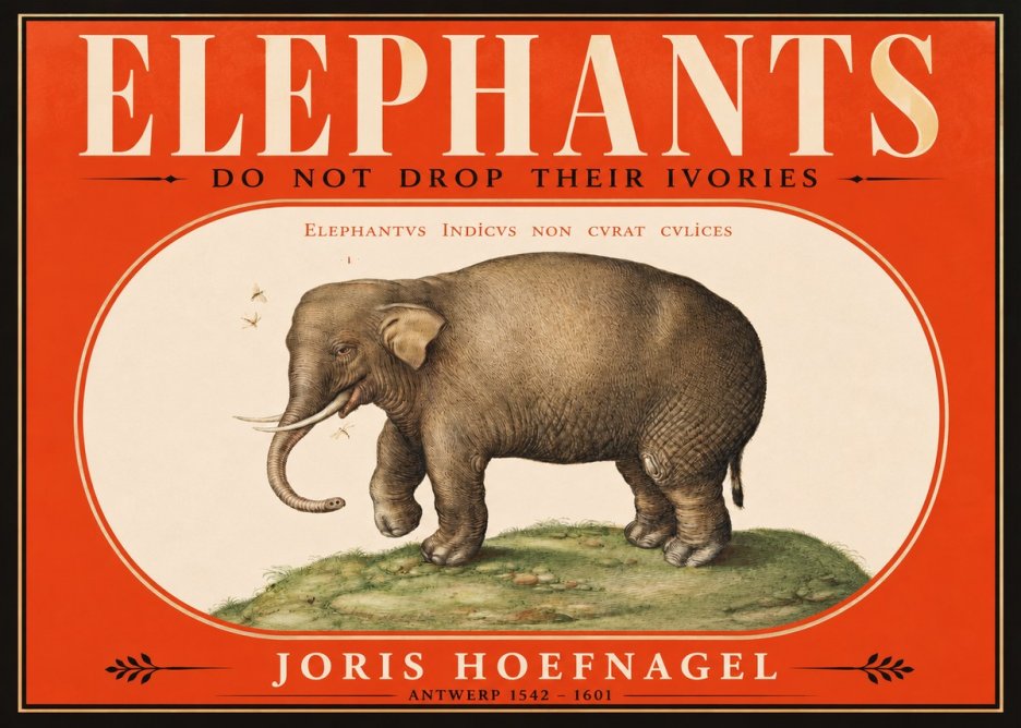 Joris Hoefnagel Elephant Does Not Drop Its Ivories No2 - Poszter