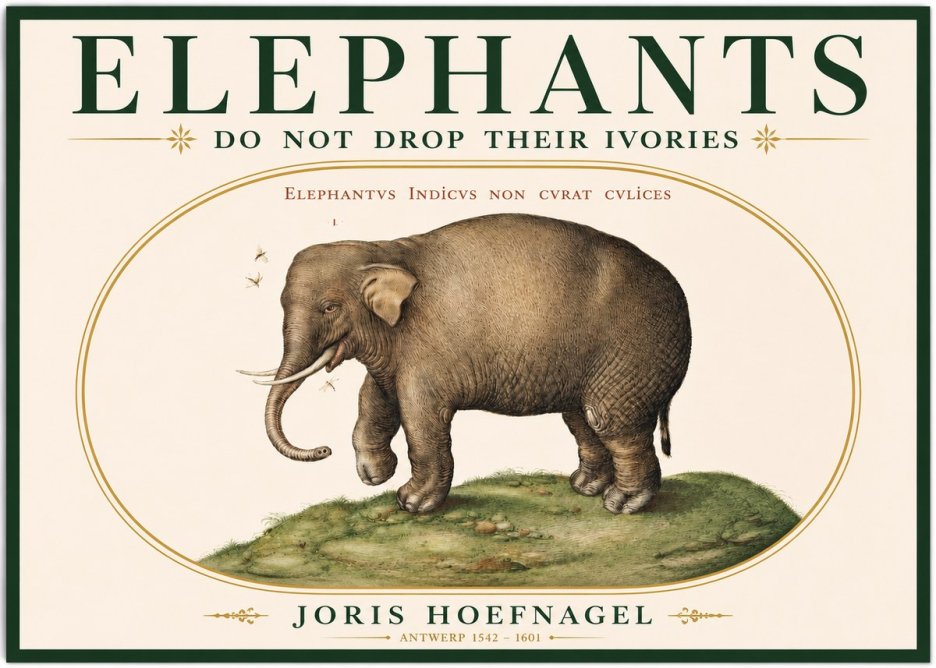 Joris Hoefnagel Elephant Does Not Drop Its Ivories No3 - Poszter
