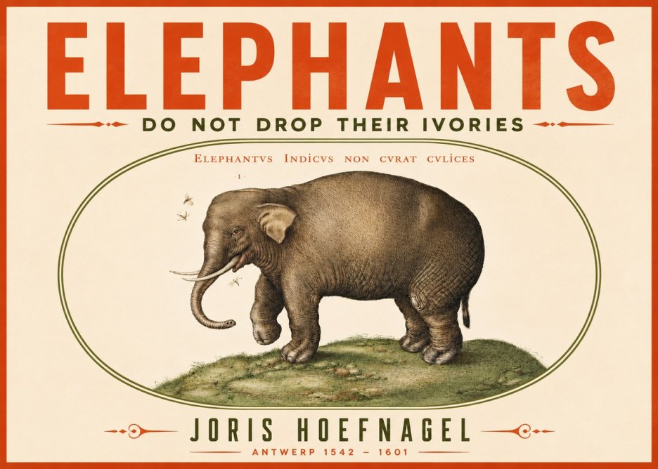 Joris Hoefnagel Elephant Does Not Drop Its Ivories No5 - Poszter