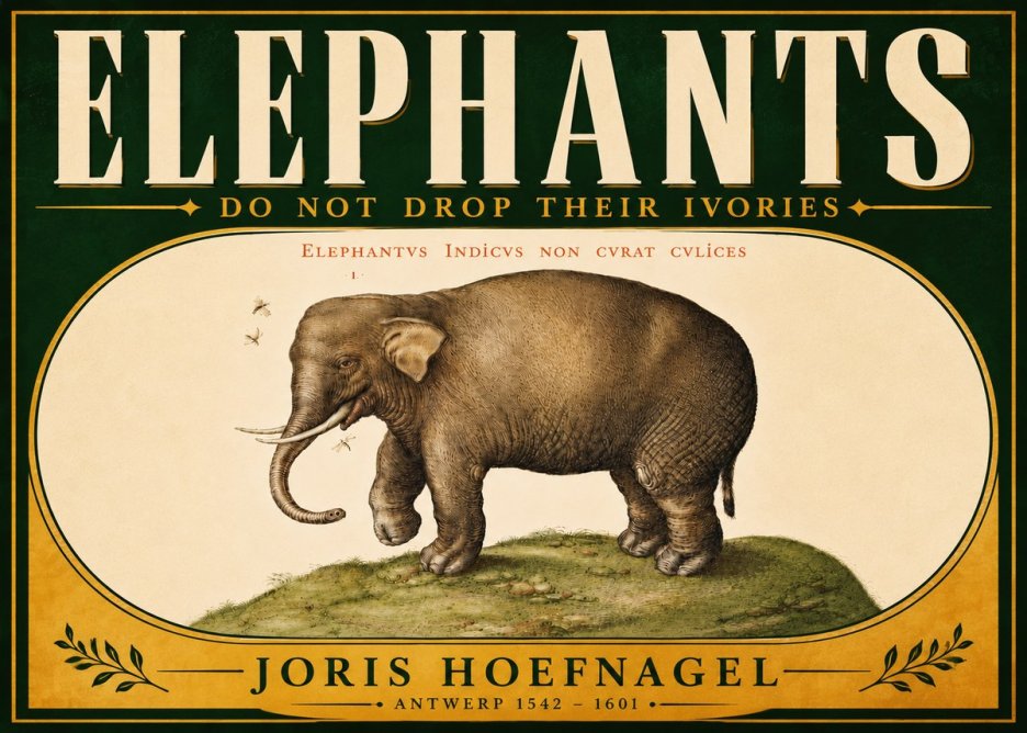 Joris Hoefnagel Elephant Does Not Drop Its Ivories No6 - Poszter