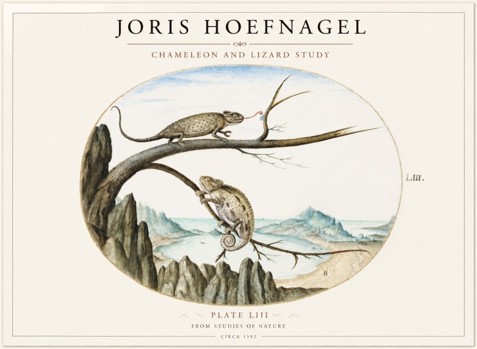Joris Hoefnagel Chameleon and Lizard No2 - Poszter