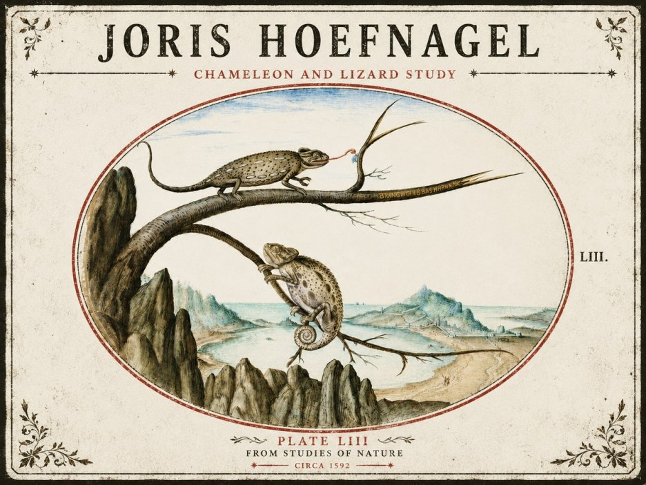 Joris Hoefnagel Chameleon and Lizard No5 - Poszter