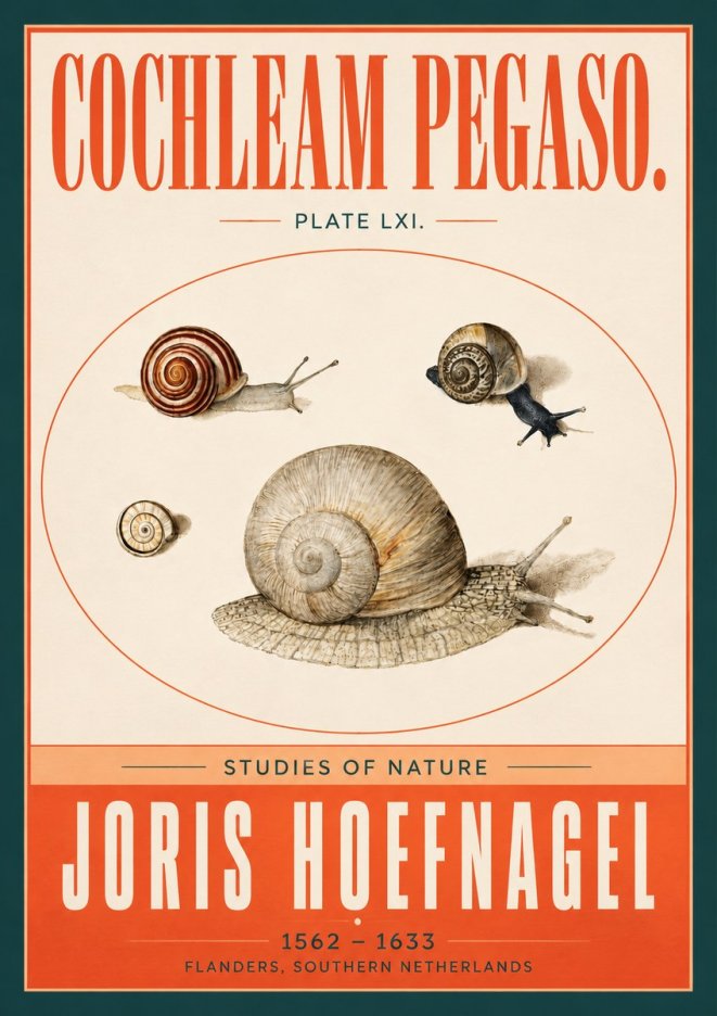 Joris Hoefnagel The Four Snails No4 - Poszter