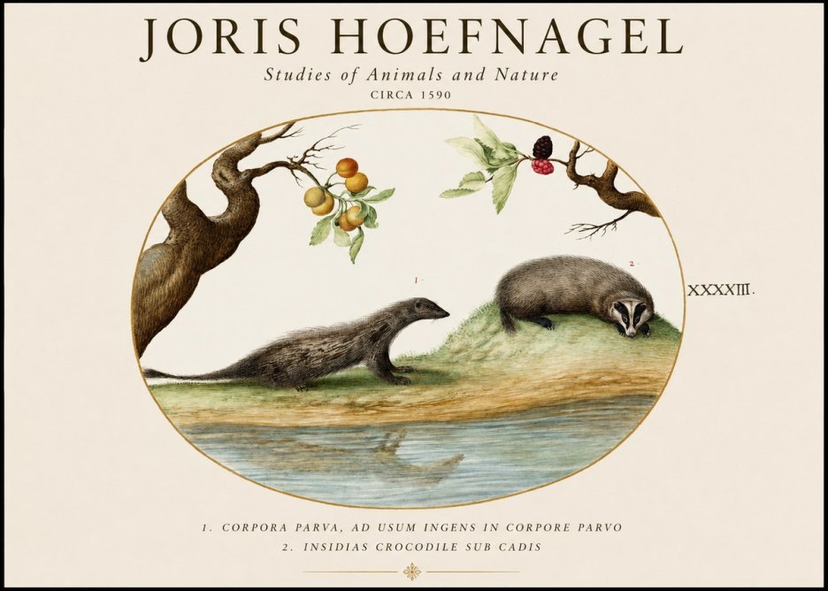 Joris Hoefnagel Studies of Animals and Nature Xxxxiii No1 - Poszter