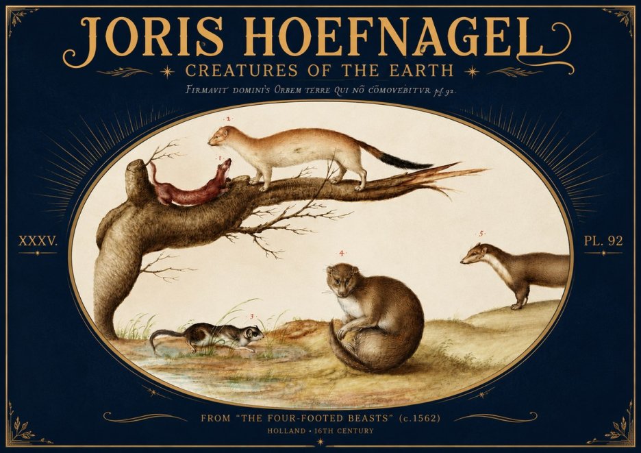 Joris Hoefnagel Creatures of the Earth I No5 - Poszter