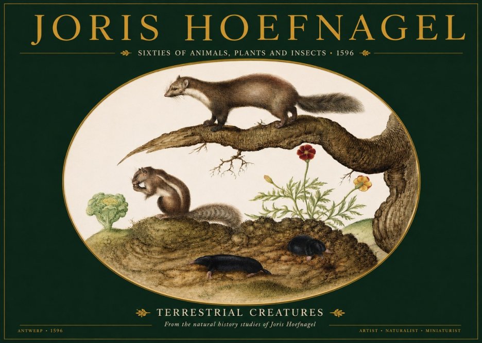 Joris Hoefnagel Terrestrial Creatures No2 - Poszter