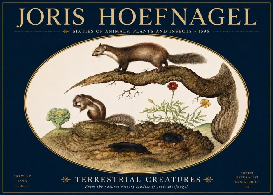Joris Hoefnagel Terrestrial Creatures No5 - Poszter