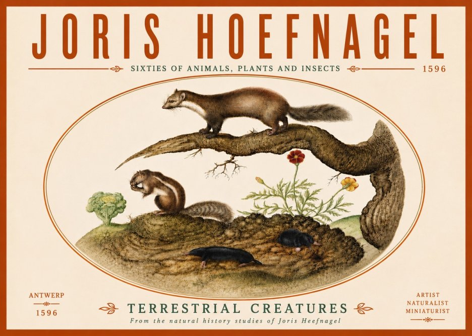 Joris Hoefnagel Terrestrial Creatures No6 - Poszter