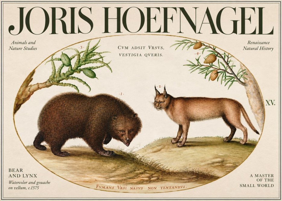 Joris Hoefnagel Bear and Lynx No3 - Poszter