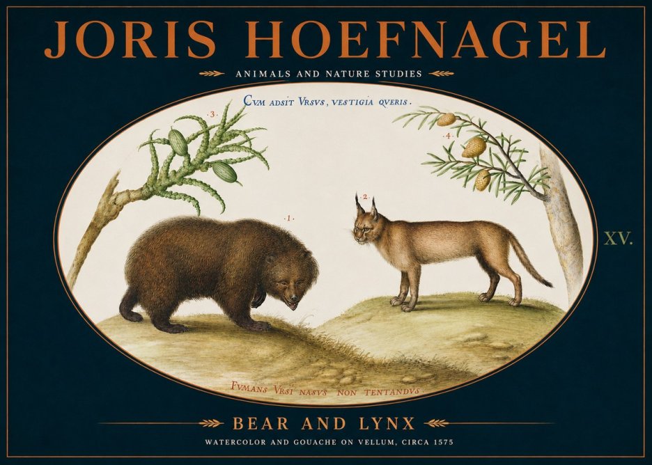 Joris Hoefnagel Bear and Lynx No4 - Poszter